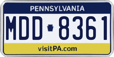 PA license plate MDD8361