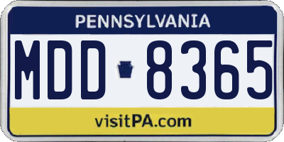 PA license plate MDD8365