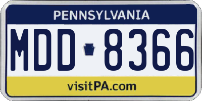 PA license plate MDD8366