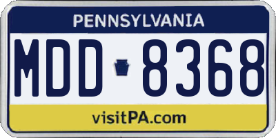 PA license plate MDD8368