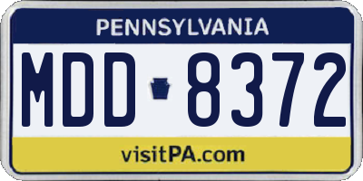 PA license plate MDD8372