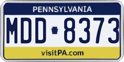 PA license plate MDD8373
