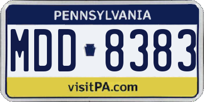 PA license plate MDD8383