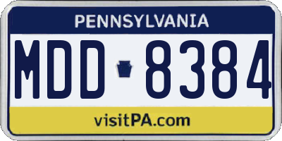 PA license plate MDD8384