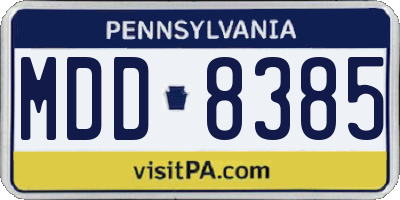 PA license plate MDD8385
