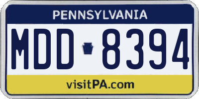 PA license plate MDD8394