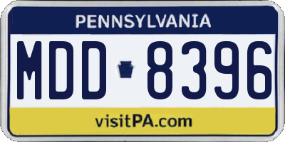 PA license plate MDD8396