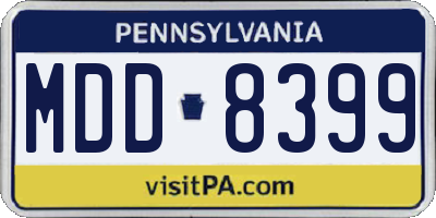 PA license plate MDD8399