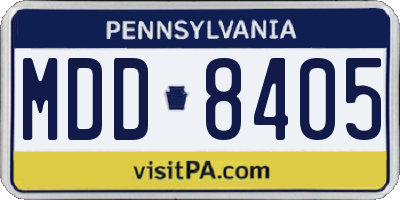 PA license plate MDD8405