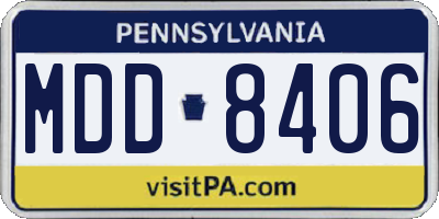 PA license plate MDD8406