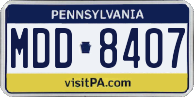 PA license plate MDD8407