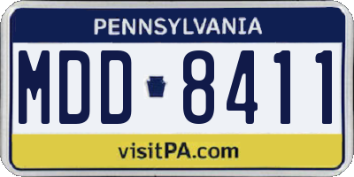 PA license plate MDD8411