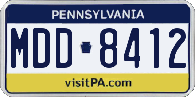 PA license plate MDD8412