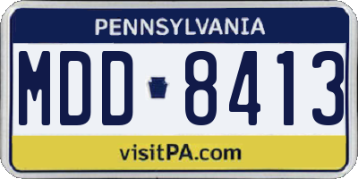 PA license plate MDD8413