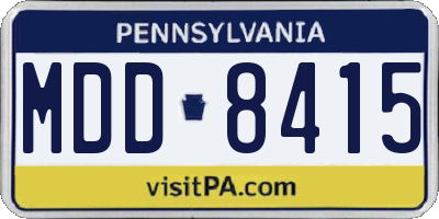 PA license plate MDD8415