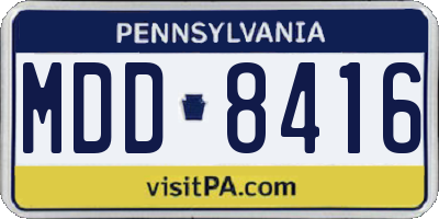 PA license plate MDD8416