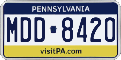 PA license plate MDD8420