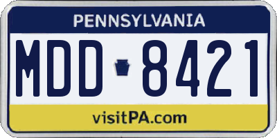 PA license plate MDD8421