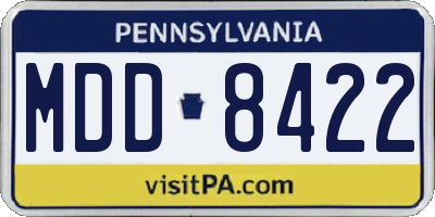 PA license plate MDD8422