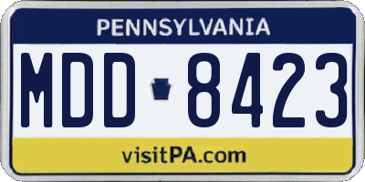 PA license plate MDD8423