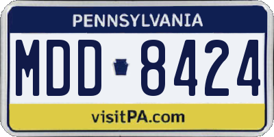 PA license plate MDD8424