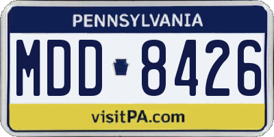 PA license plate MDD8426