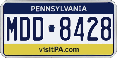 PA license plate MDD8428