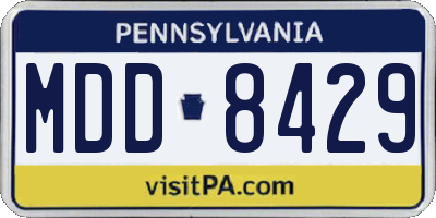 PA license plate MDD8429
