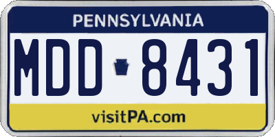 PA license plate MDD8431