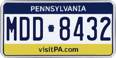 PA license plate MDD8432