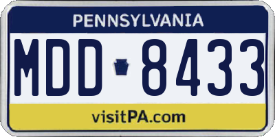 PA license plate MDD8433