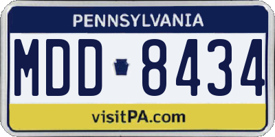 PA license plate MDD8434