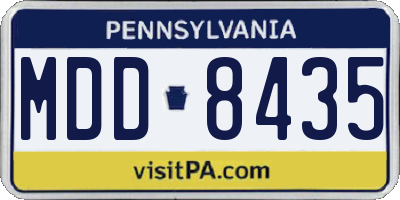 PA license plate MDD8435