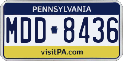 PA license plate MDD8436