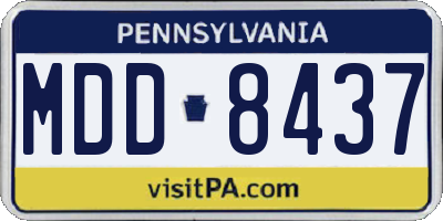 PA license plate MDD8437