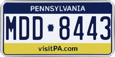 PA license plate MDD8443