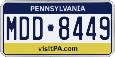 PA license plate MDD8449