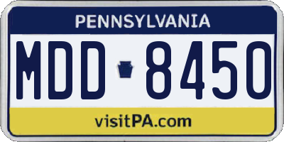 PA license plate MDD8450