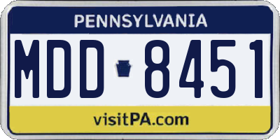 PA license plate MDD8451