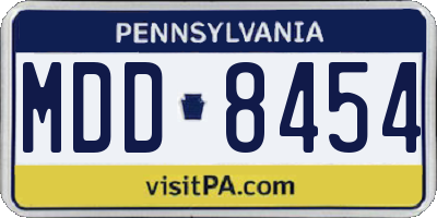 PA license plate MDD8454