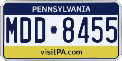 PA license plate MDD8455