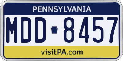 PA license plate MDD8457