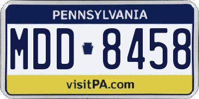 PA license plate MDD8458