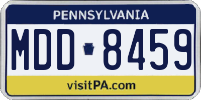 PA license plate MDD8459