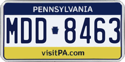 PA license plate MDD8463