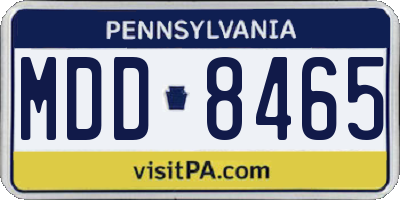 PA license plate MDD8465