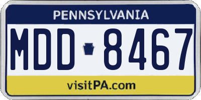 PA license plate MDD8467