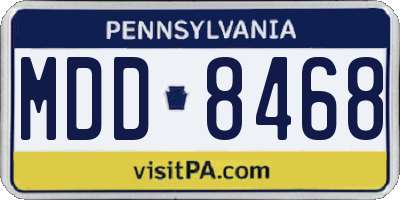 PA license plate MDD8468