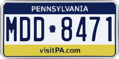 PA license plate MDD8471