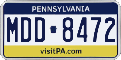 PA license plate MDD8472
